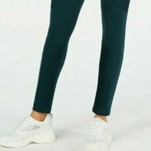 L319 I.n.c. Green Knit Moto Shaping Leggings - XS - Picture 2 of 2